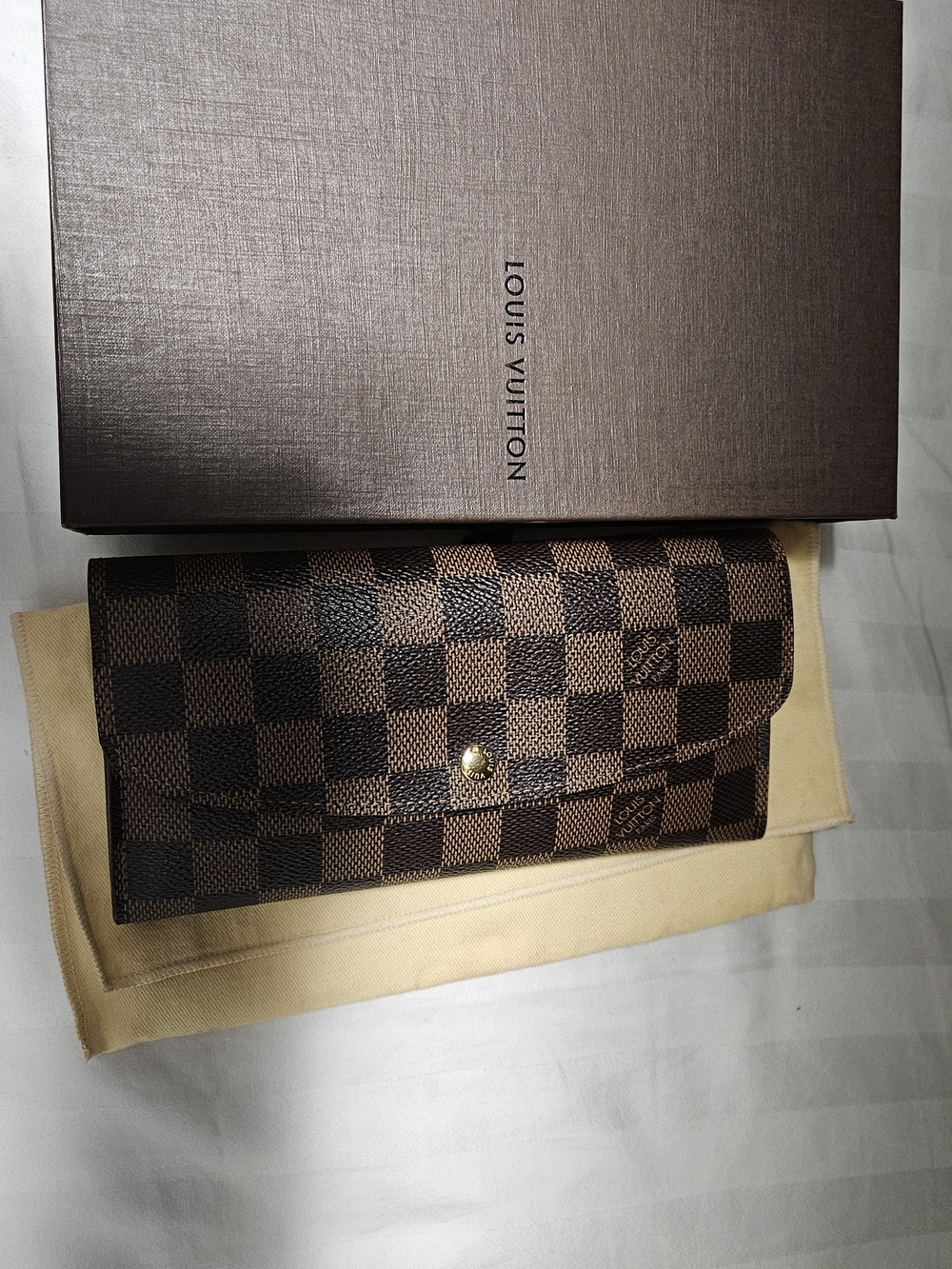 Louis Vuitton Damier Ebene Checkered Continental Wallet - Brown & Dark Brown